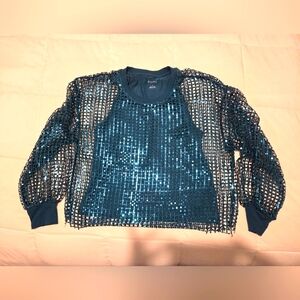 Anthropologie/Pilco size Large sequined Shirt